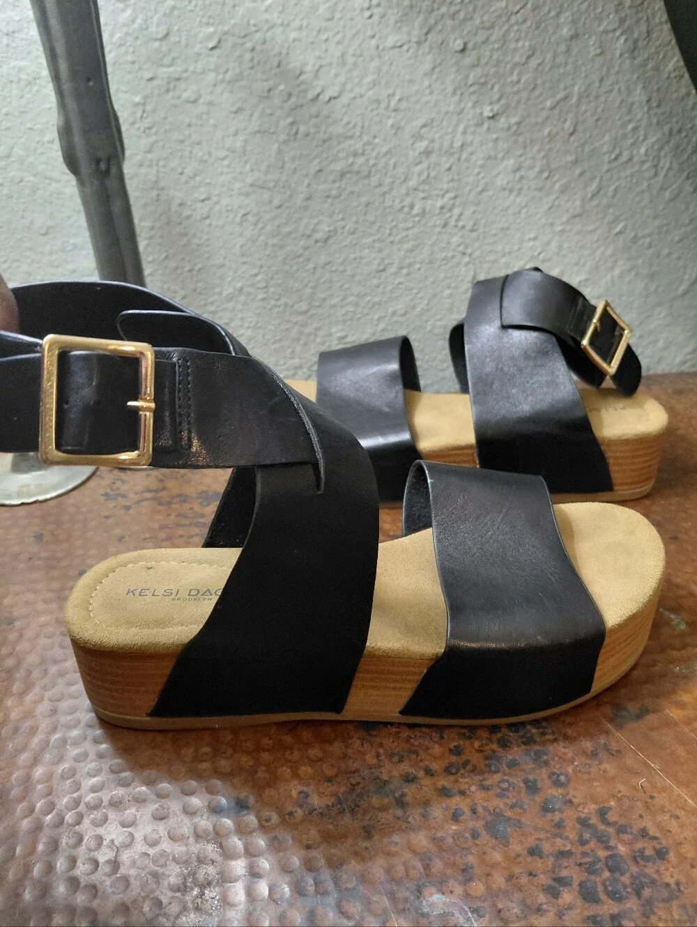 Kelsi Dagger x Anthropologie Sz. 7.5 Black Brooklyn Dune Platform Sandals